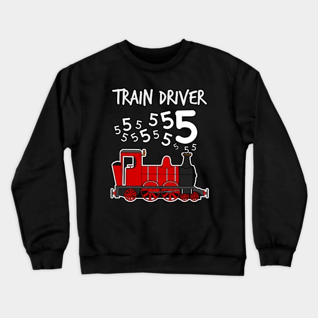 Train Driver 5 Year Old Kids Steam Engine Crewneck Sweatshirt by doodlerob